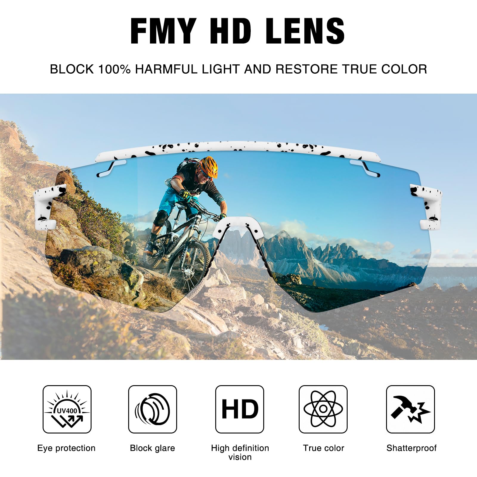 FMYPolarized Sports Sunglasses for Men & Women - UV400 Protection Baseball Glasses for Cycling, Running, Softball | Perfect for Outdoor Activities & Athletic Performance