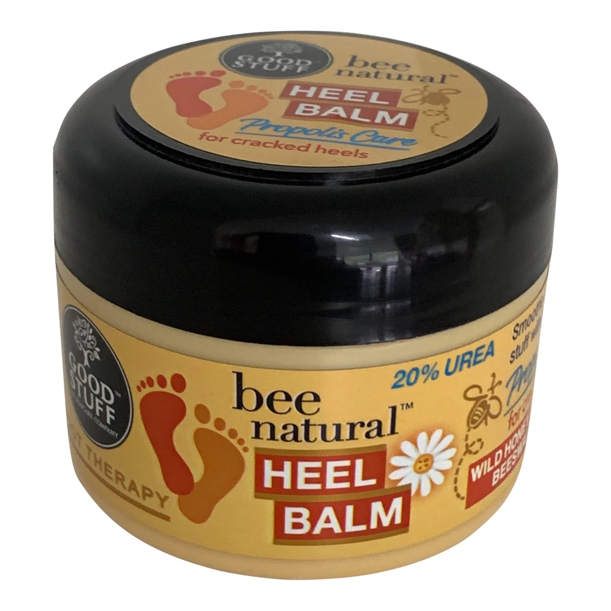 Good Stuff Bee Natural Cracked Heel Repair Balm with 20% Urea - Intensive Moisturizing Foot Cream for Dry Cracked Feet - Heals Rough Skin & Restores Healthy Feet - Perfect for Daily Foot Care & Cracked Heel Treatment