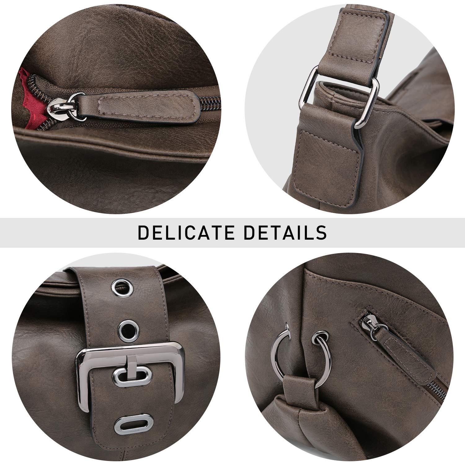 VONMAY Women's Large Hobo Shoulder Bag - Stylish Buckle Design Satchel Tote Purse for Work, Travel & Everyday Use
