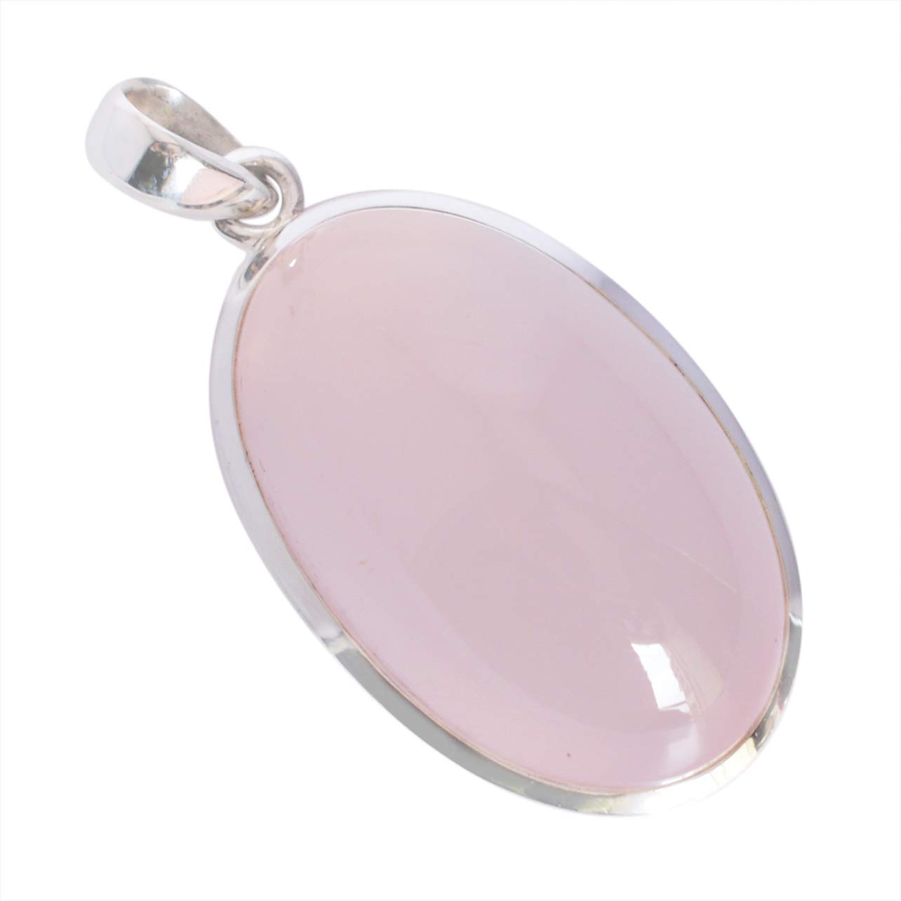 Rose Quartz Gemstone 925 Sterling Silver Pendant Necklace - Handmade Healing Crystal Jewelry Gift for Women, Girlfriend, Wife | Perfect for Meditation, Spiritual Healing & Everyday Elegance
