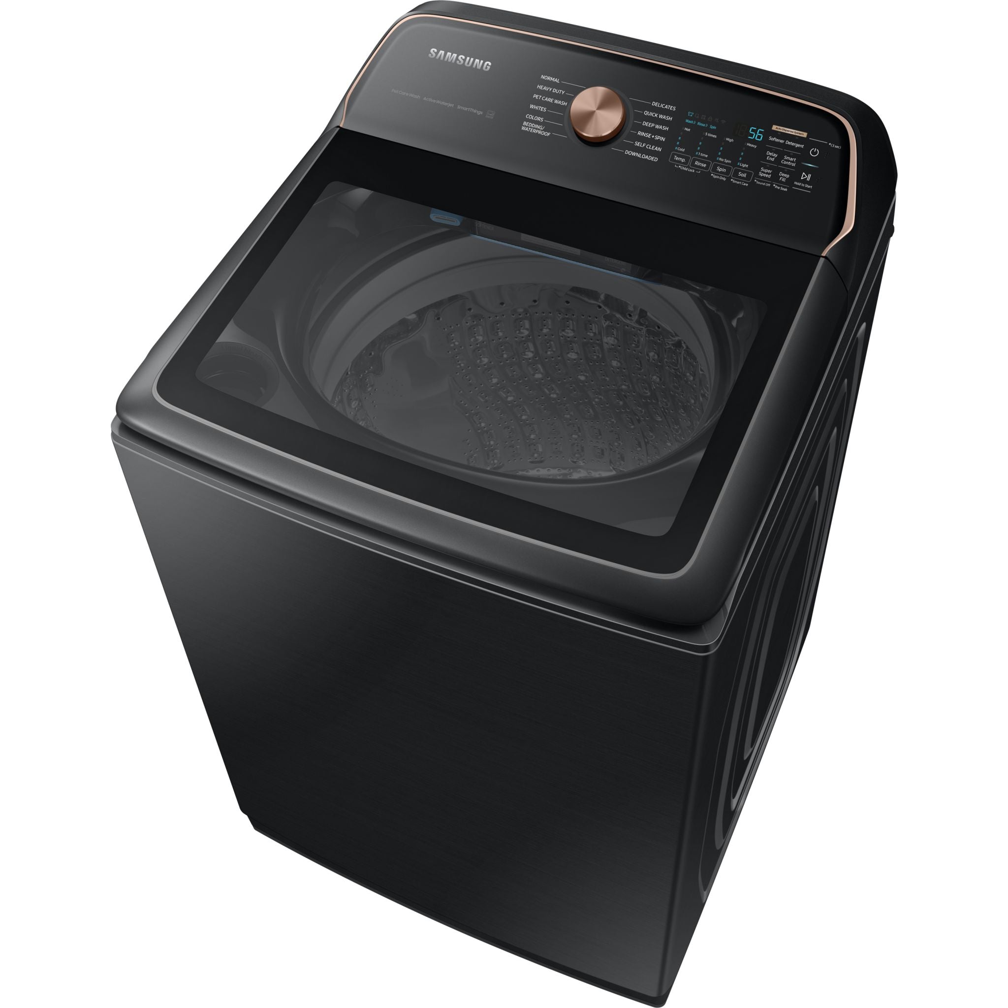 Samsung WA54CG7550AVA4 Top Load Washing Machine - 5.4 Cu. Ft. Capacity, Black Stainless Steel | Large Family Laundry, Energy Efficient, Smart Home Compatible