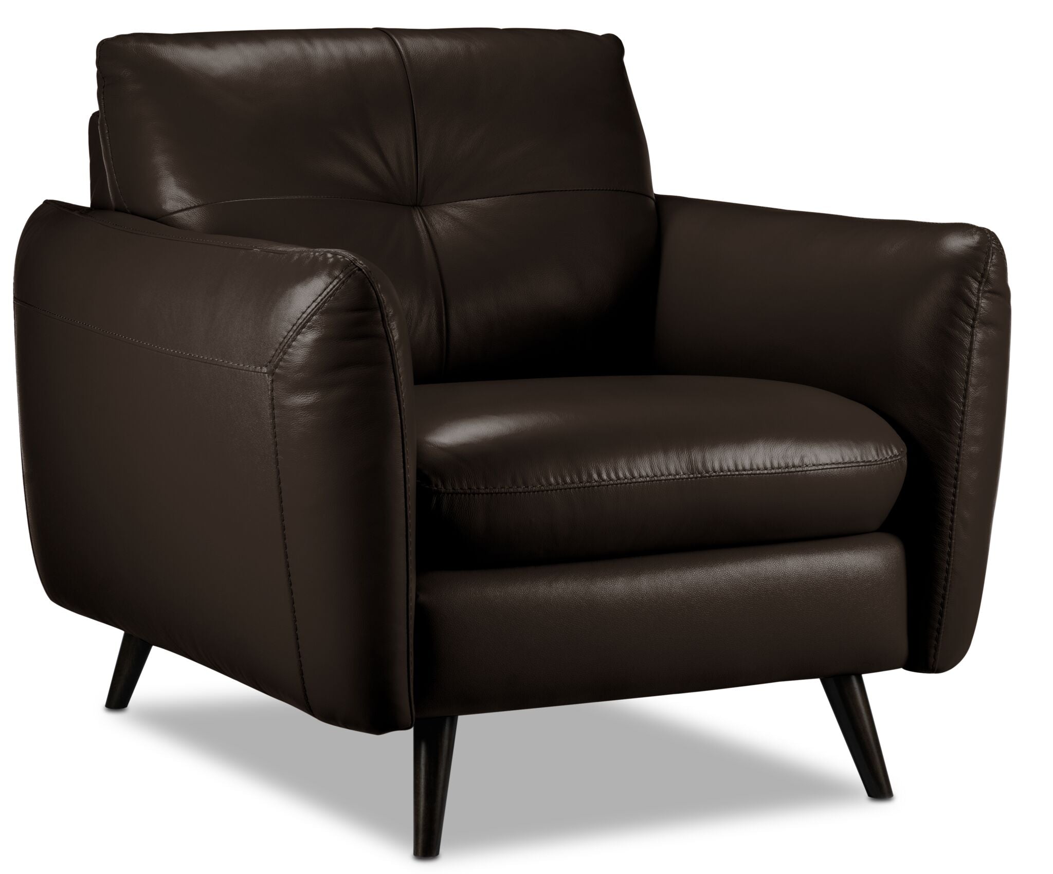 Premium Carlino Genuine Leather Chair in Rich Chocolate Brown - Perfect for Living Room, Office, or Study Room Decor