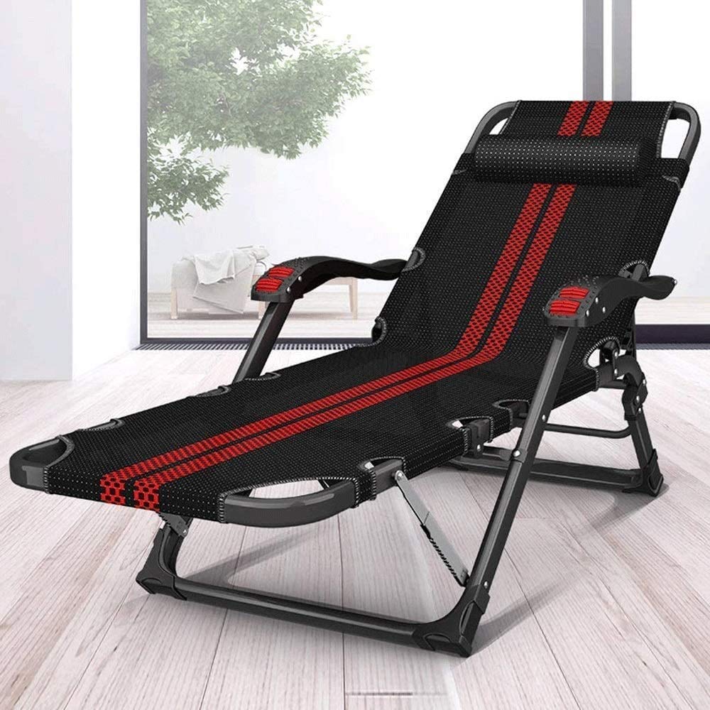Portable Folding Recliner Chair - Outdoor, Beach, Balcony, Deck & Office Lounge Chair with Adjustable Backrest | Perfect for Camping, Patio Relaxation, Sunbathing & Power Naps