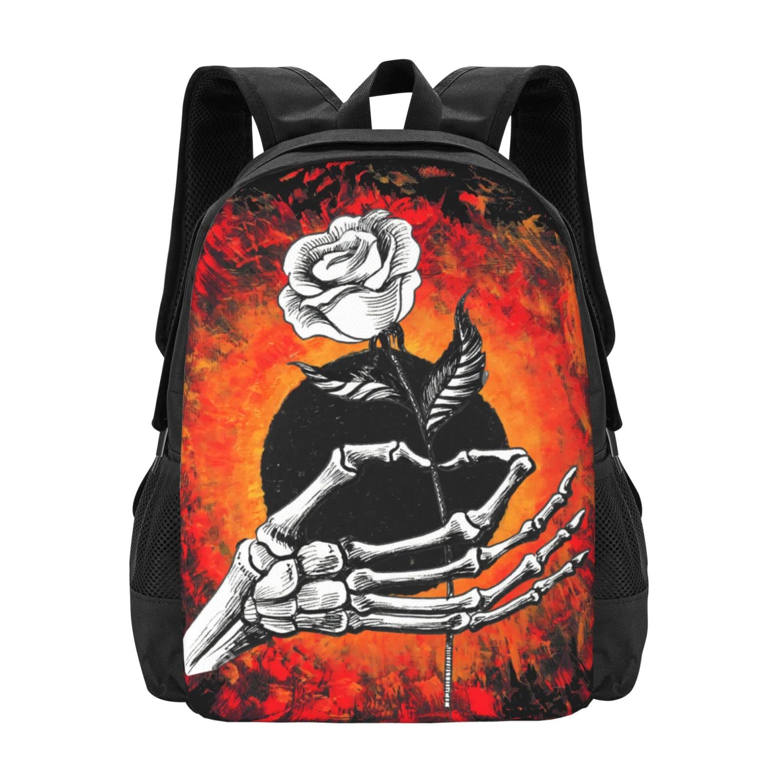 Lightweight Casual Backpack with Skeleton Hand Design - Waterproof School Backpack for Students, Travel & Sports | Perfect for College, Gym & Outdoor Adventures