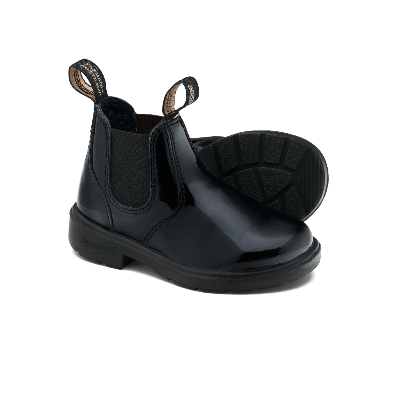 Blundstone Black Patent Leather Kids' Chelsea Boots - Waterproof & Comfortable for School, Play & Outdoor Adventures