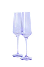 Elegant Estelle Colored Glass Champagne Flute Set of 2 - Perfect for Weddings, Anniversaries & Romantic Celebrations