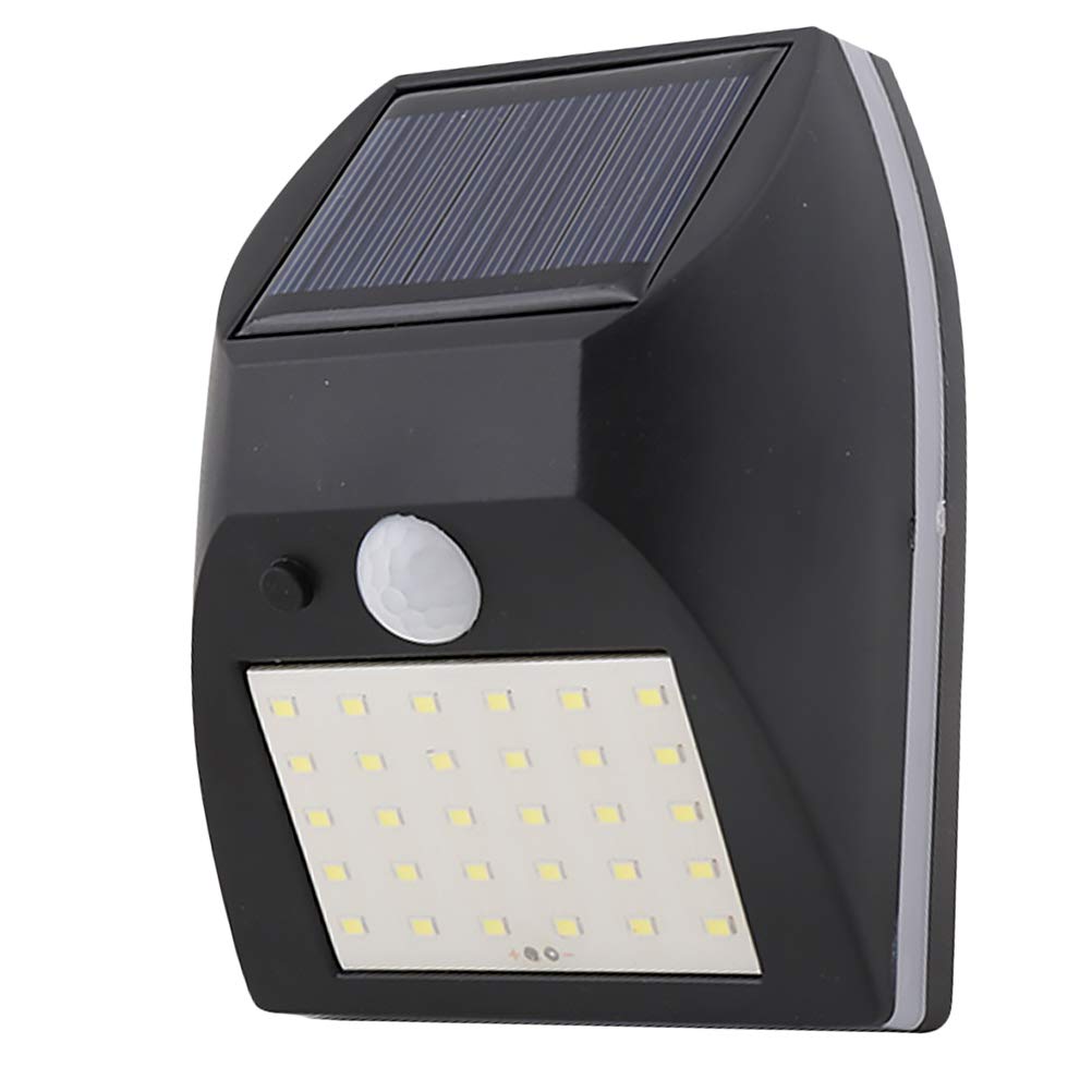 Solar Powered Outdoor Wall Light with Motion Sensor - Waterproof Black Garden Lighting for Patio, Yard, and Pathway Security