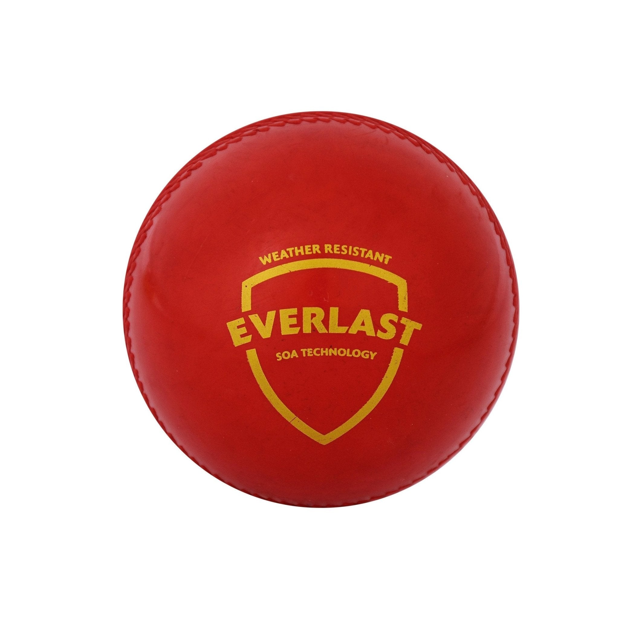 SG Everlast Synthetic Weatherproof Polyurethane Cricket Ball (Red) - Durable Outdoor Cricket Training & Match Play
