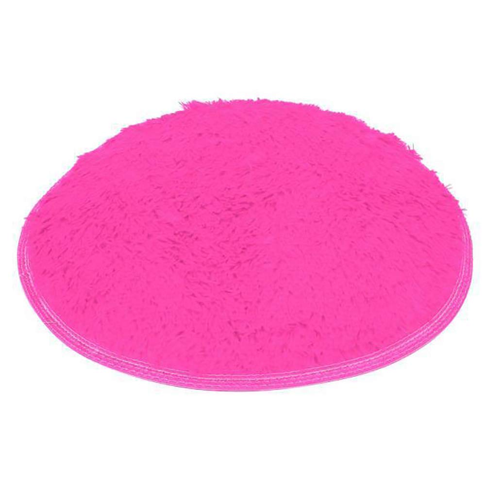 40cm Round Soft Non-Slip Fleece Bath Mat - Absorbent Bathroom Rug for Shower, Bedroom & Home Decor - Grey Plush Floor Mat for Comfort & Safety