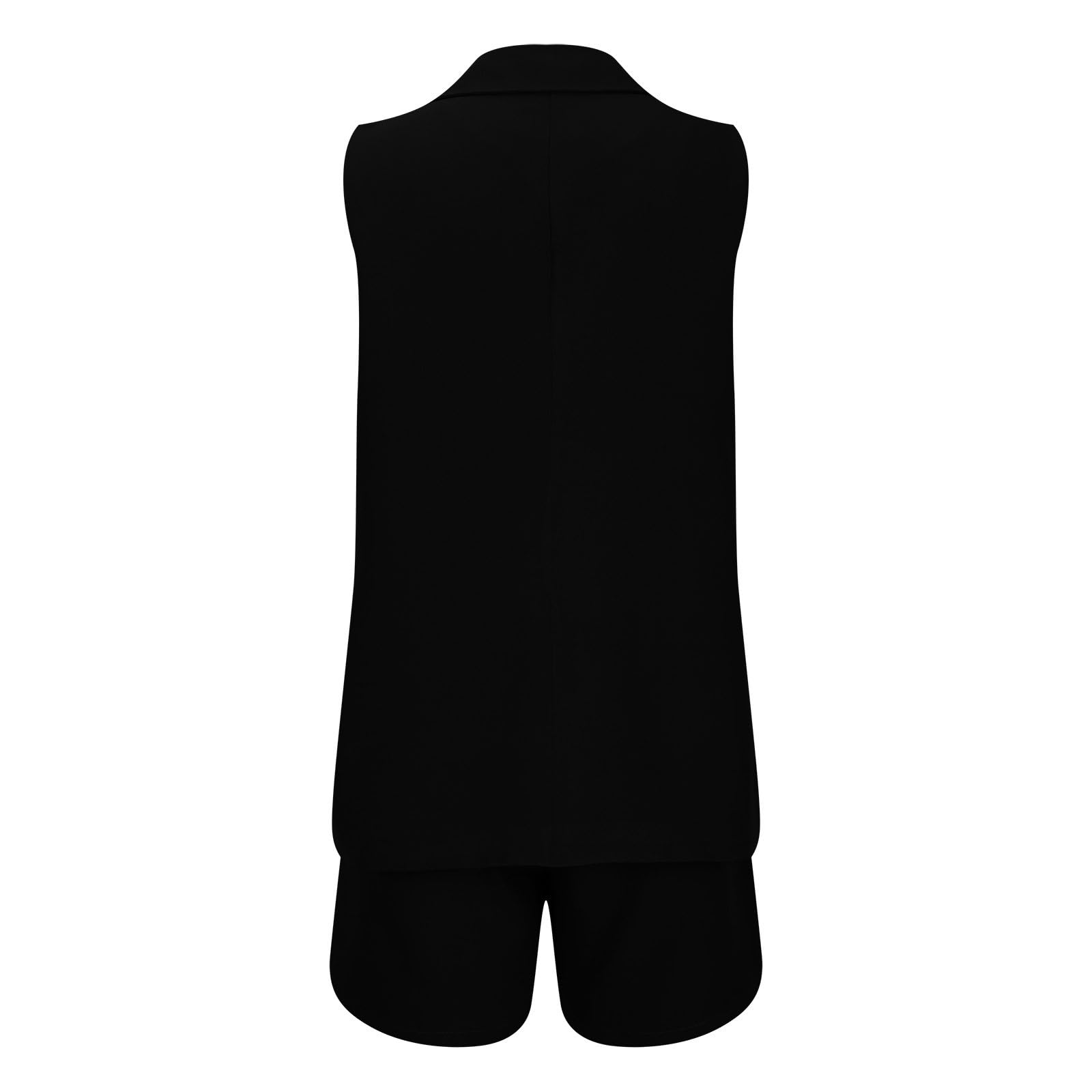 Women's 2-Piece Summer Business Casual Outfits - Sleeveless Vest Blazer & Shorts Set | 2024 Trendy Dressy Pants Suits | Perfect for Office, Travel & Casual Outings