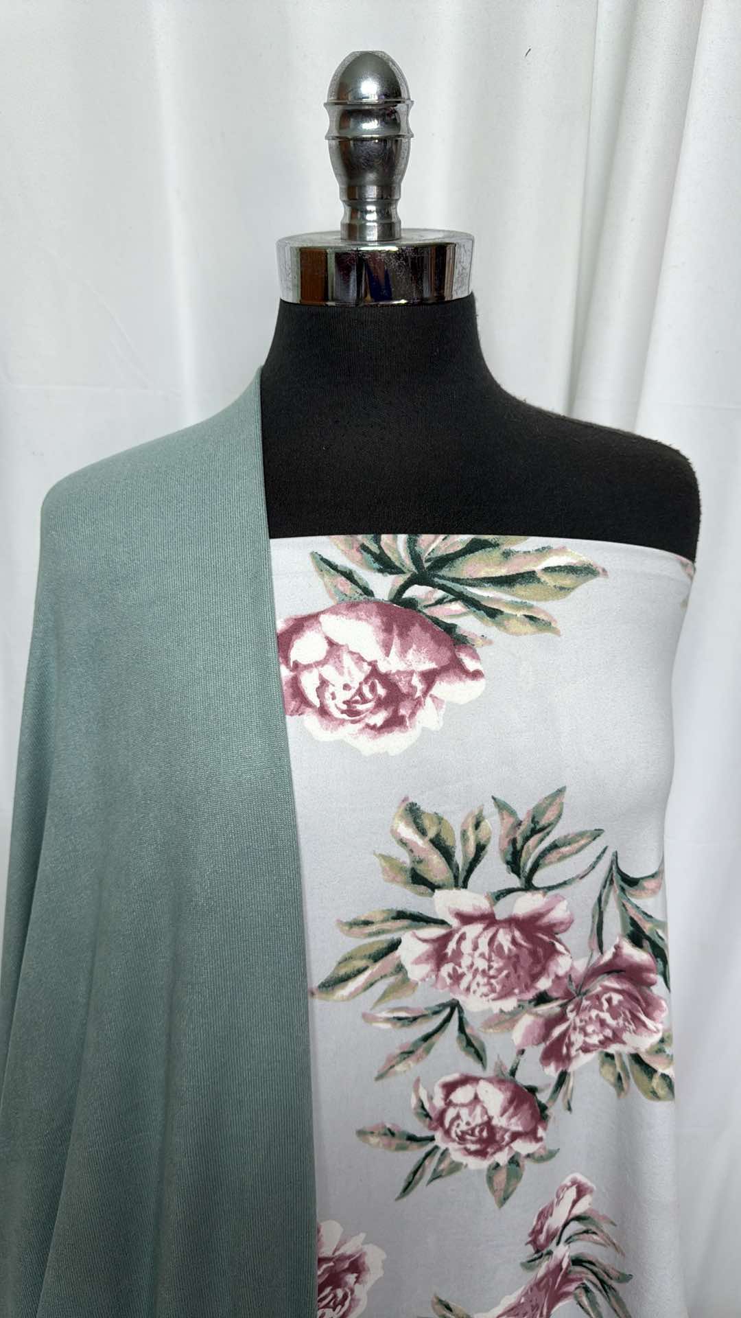 Sage Floral Fabric Bundle - 4.5 Yards Floral DBP & 2.5 Yards Sage Oakley SK A27259 - Perfect for DIY Home Decor, Upholstery, and Craft Projects