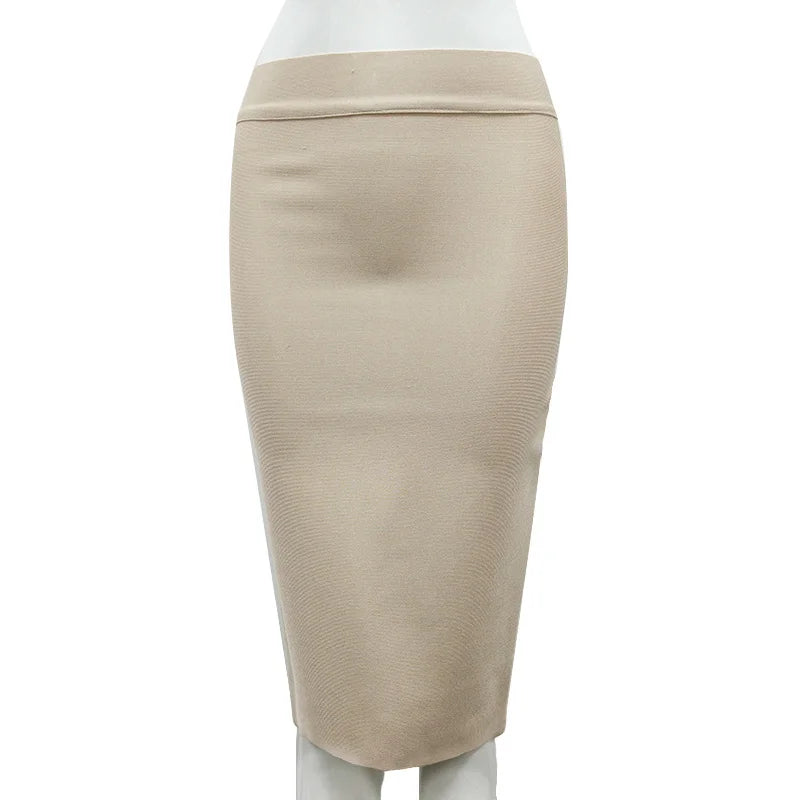 16 Colors Rayon Bandage Skirt - Knee Length Tight Party Skirt in Pink, Green, Black | Perfect for Night Club, Dance Party & Casual Outfits