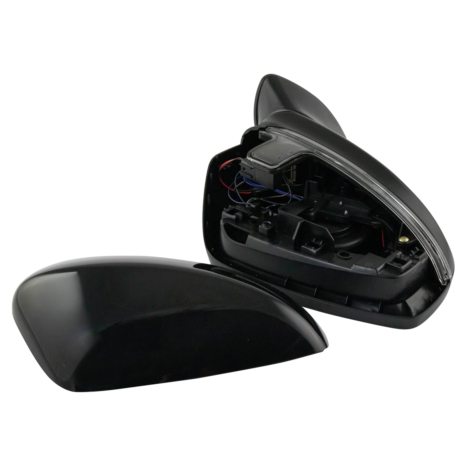 TRQ Right Side Mirror with Heat & Manual Folding - Blind Spot Indicator - Compatible with 2017-2023 Mazda CX-5 (MA1321200) - Perfect for Winter Driving & Enhanced Safety