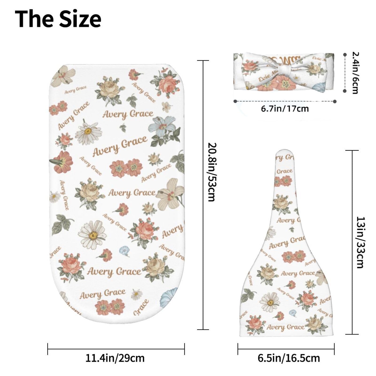 Custom Personalized Baby Blankets for Girls & Boys - Embroidered Name Blanket for Newborns, Infants | Soft Swaddle & Keepsake Gift (Floral Design) - Perfect for Nursery, Christening, Baby Showers & Special Occasions