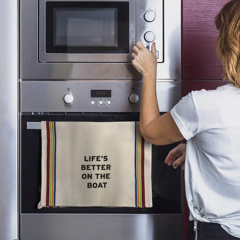 Custom Boat-Themed Kitchen Towels - Multi-Stripe Design for Boating Enthusiasts | Perfect for Cleaning, Dish Drying & Nautical Decor | Ideal for Galley, RV & Home Kitchen Use