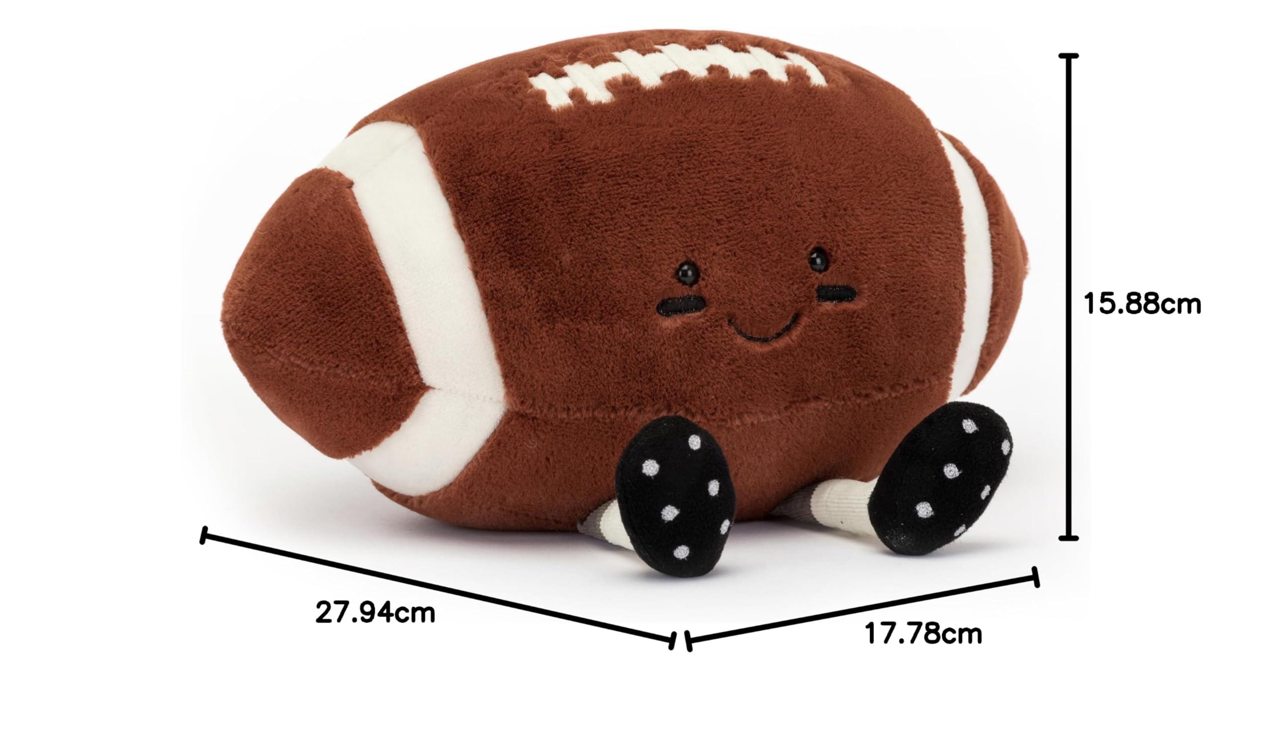 Jellycat Amuseables 11-inch Football Plush Toy - Soft Stuffed Soccer Ball for Kids & Sports Fans | Cute Gift for Game Day, Nursery Decor, and Sports Themed Parties
