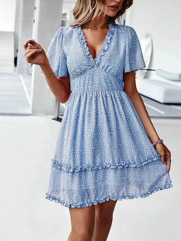Floral Women's Mini Day Dress - Summer Casual Sundress for Beach, Brunch & Outdoor Activities