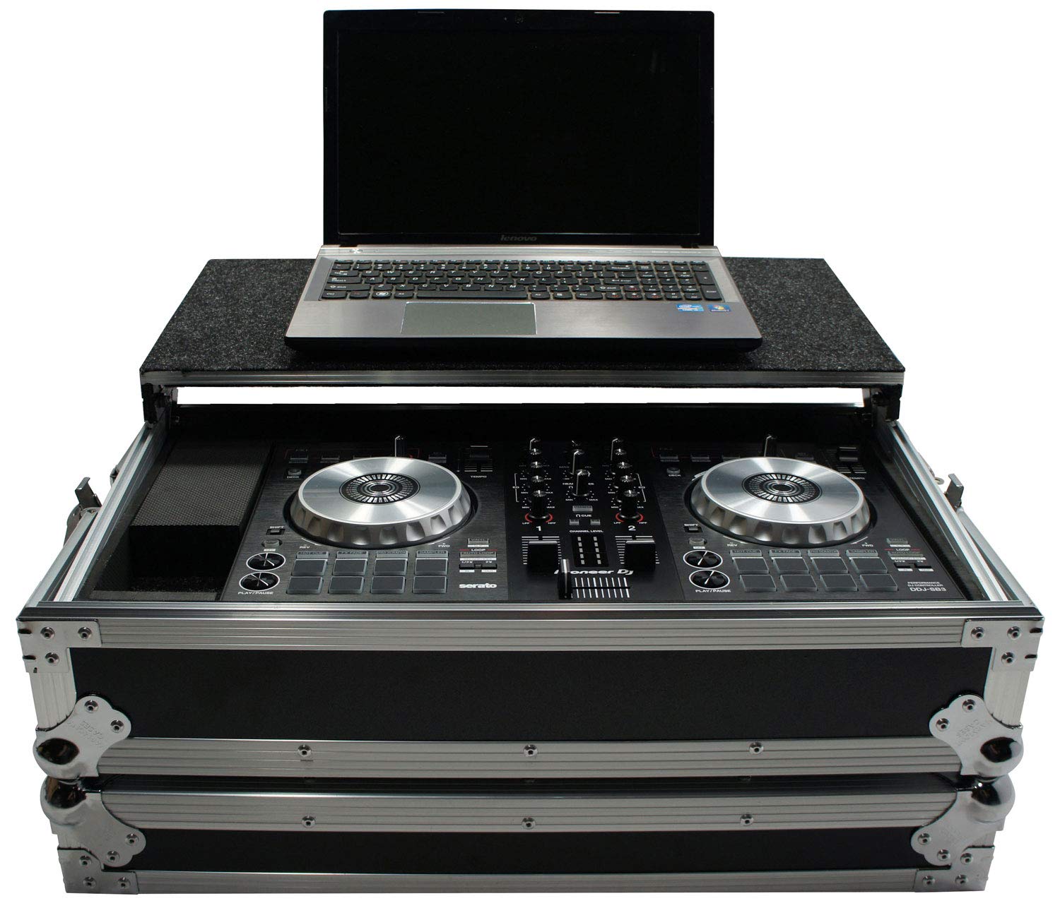 Harmony Audio HCDDJSBLT Flight Glide Laptop Stand DJ Case - Compatible with Numark Mixtrack Pro II | Portable DJ Equipment for Live Performances & Studio Mixing