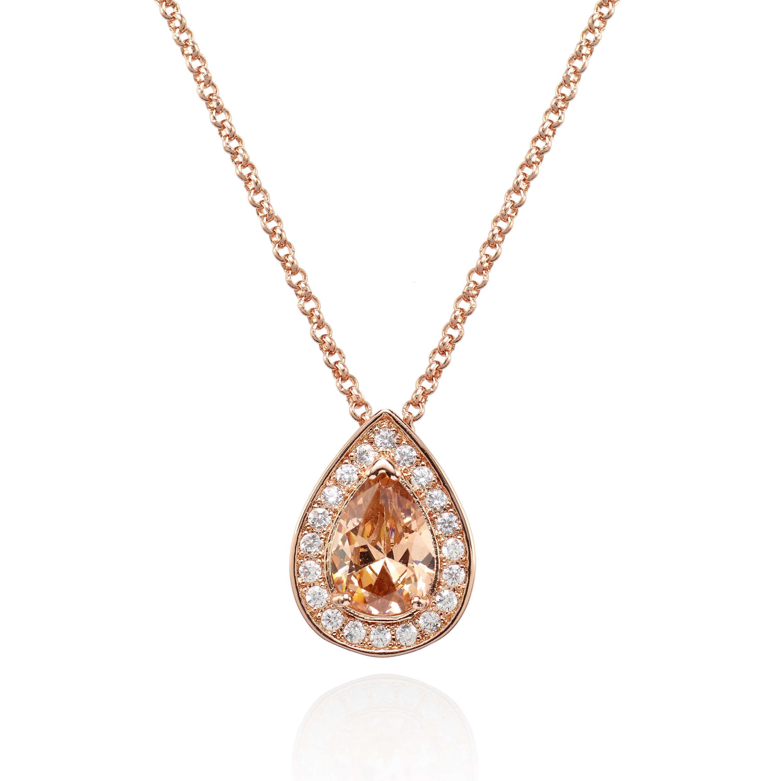 Namana Teardrop Pendant Necklace for Women - Pear Shaped Colorful Gemstone Jewelry with Gift Box | Elegant Dainty Necklace for Date Night, Wedding, Party & Everyday Wear
