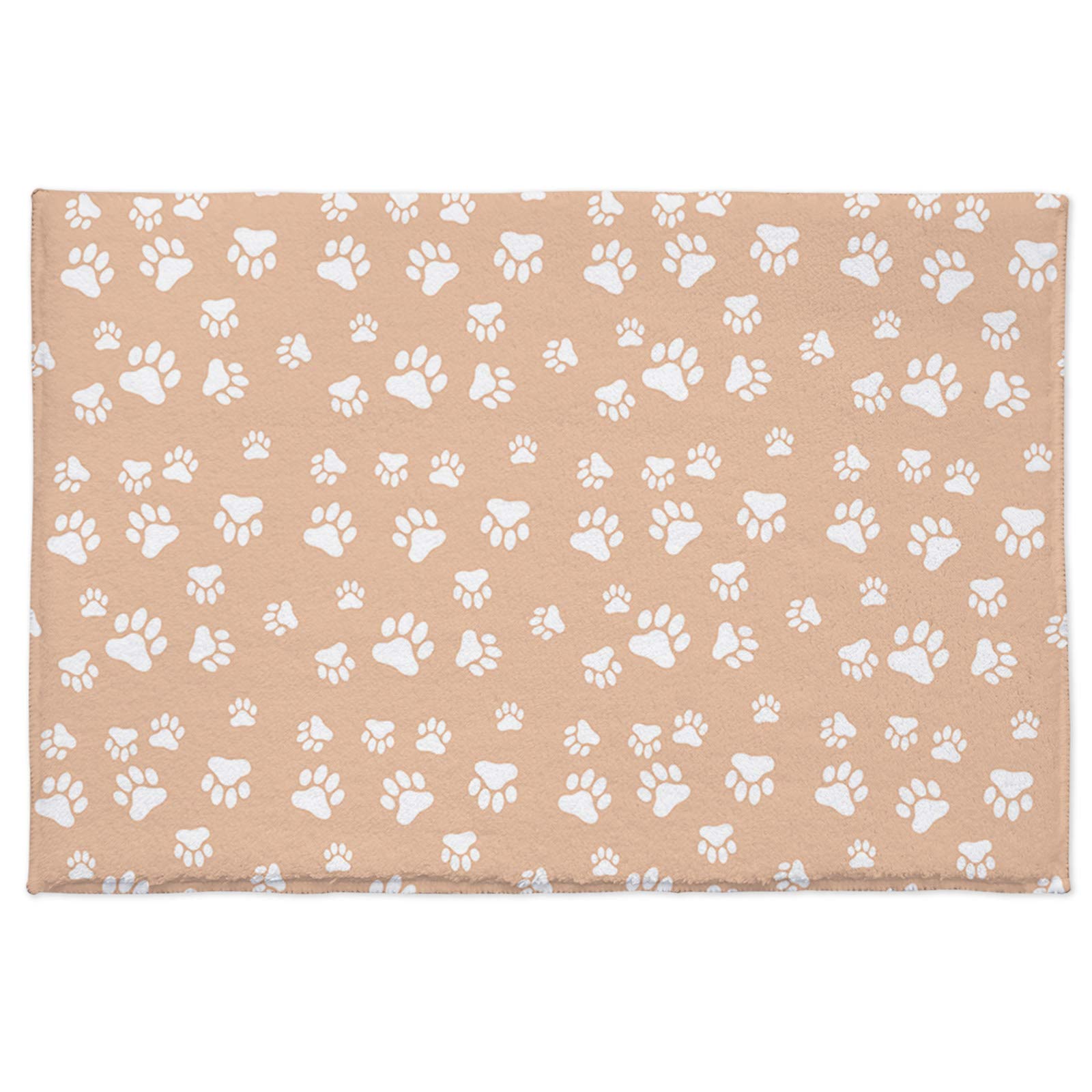 Soft Fluffy Non-Slip Bath Mat - Absorbent Shaggy Doormat with Cute Cartoon Paw Prints (16x24 Inches) - Perfect for Bathroom, Bedroom, Kitchen & Pet Areas - Great Housewarming Gift Idea