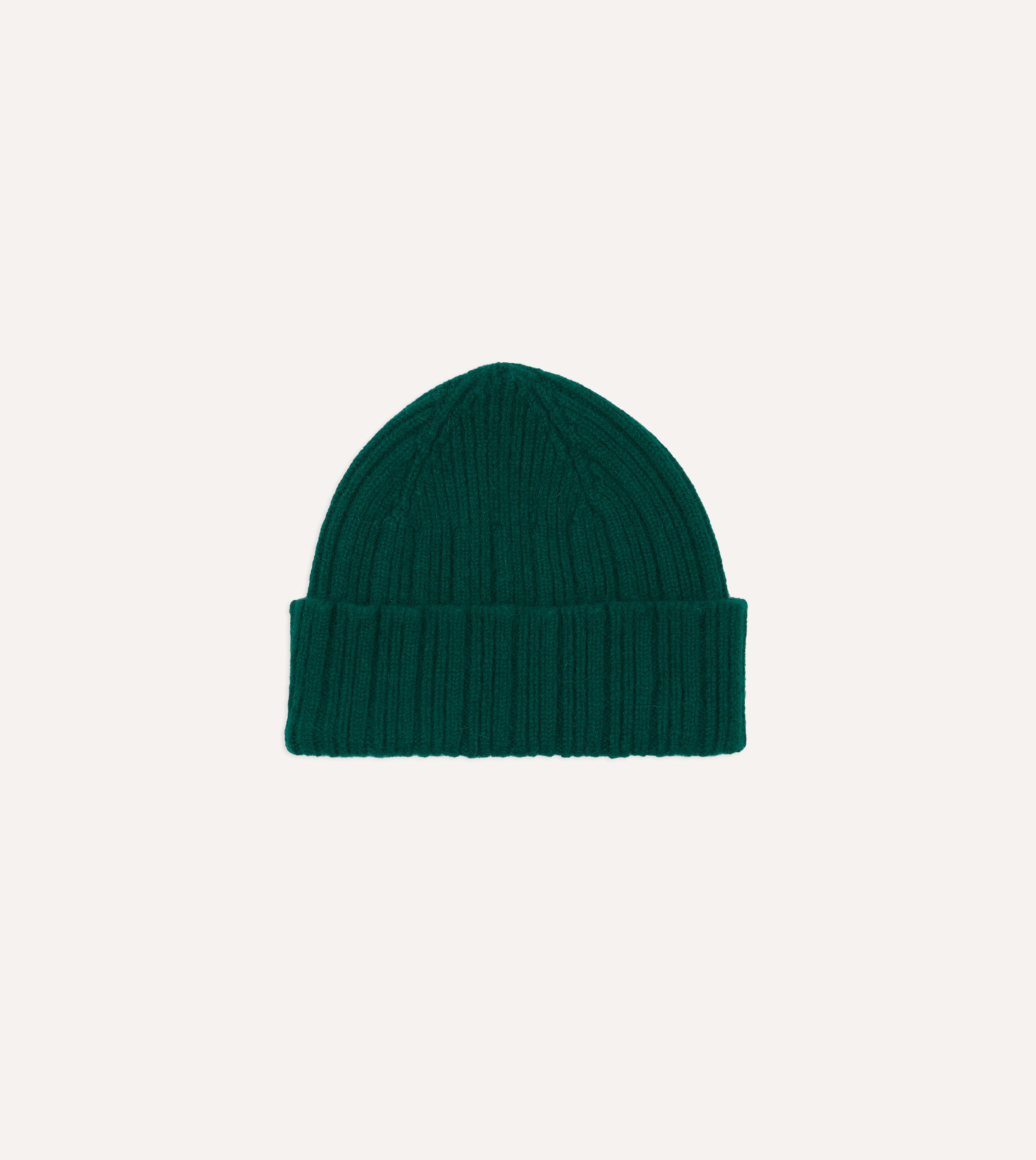 Forest Green Angora Lambswool Ribbed Knit Beanie - Soft Winter Hat for Women & Men - Perfect for Cold Weather, Outdoor Activities and Fashion Accessory