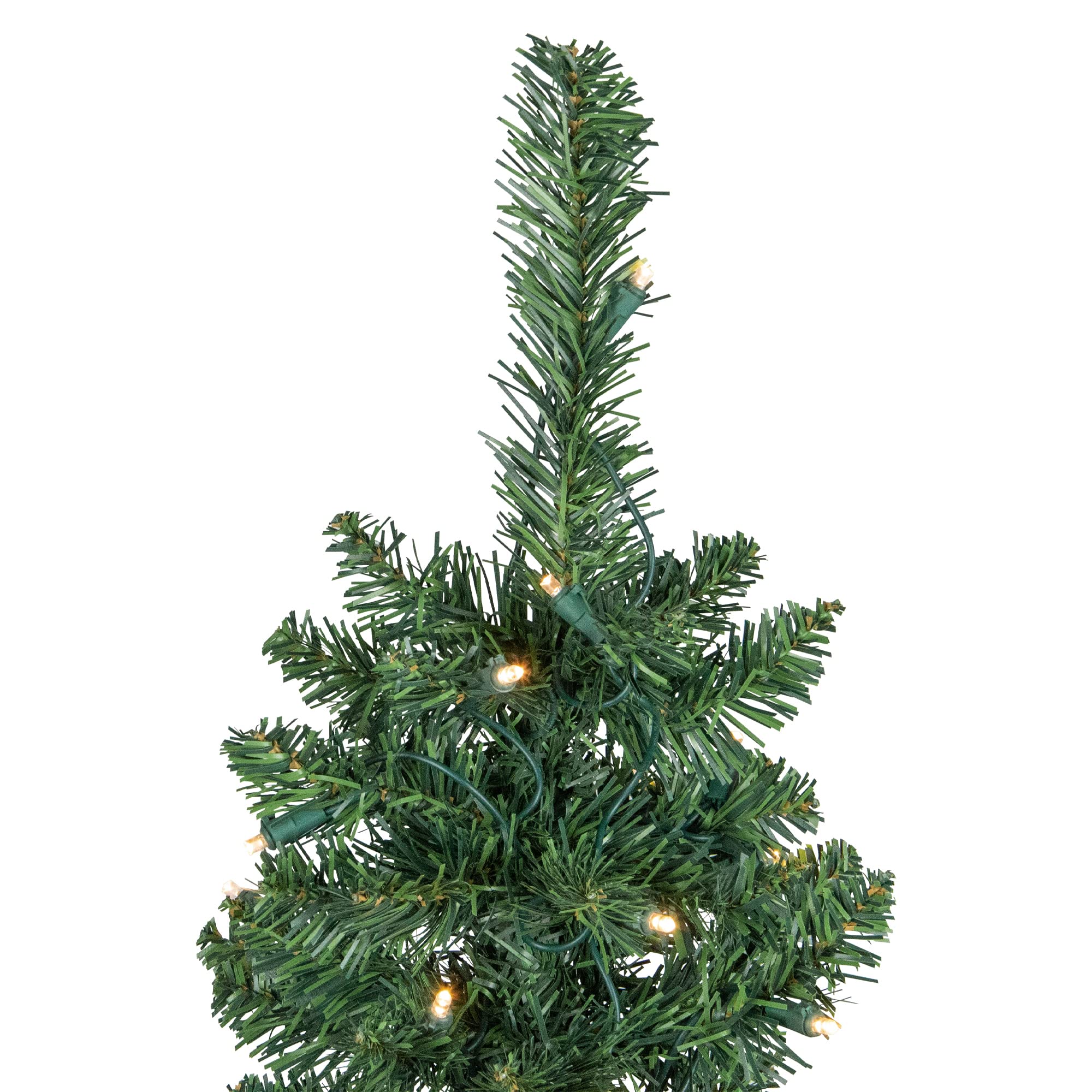 6 ft Pre-Lit Artificial Christmas Tree - Northern Balsam Fir Pencil Tree with 21