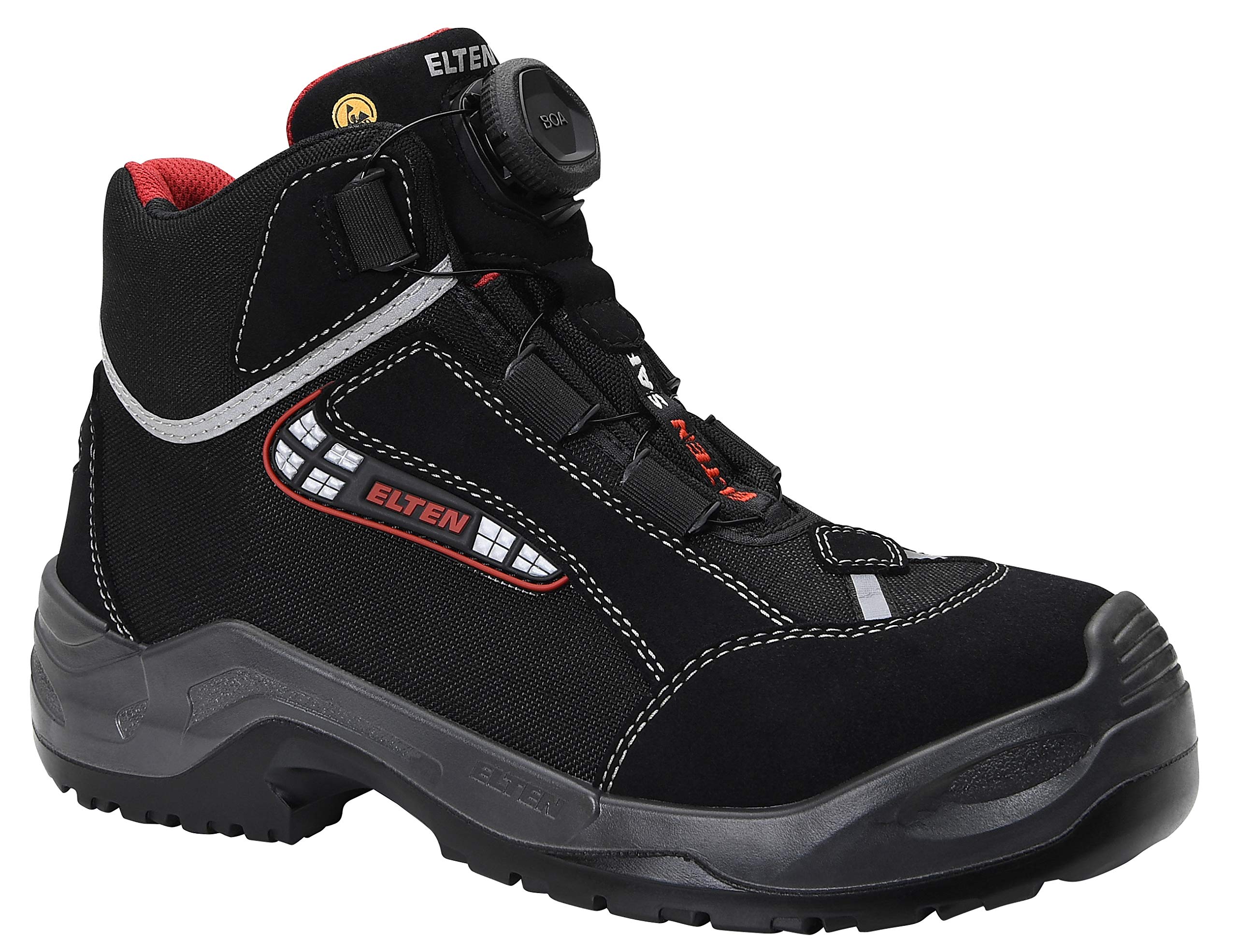 ELTEN Men's Sander Boa ESD S3 Safety Shoes - Slip-Resistant Work Boots for Construction, Warehouse & Industrial Use