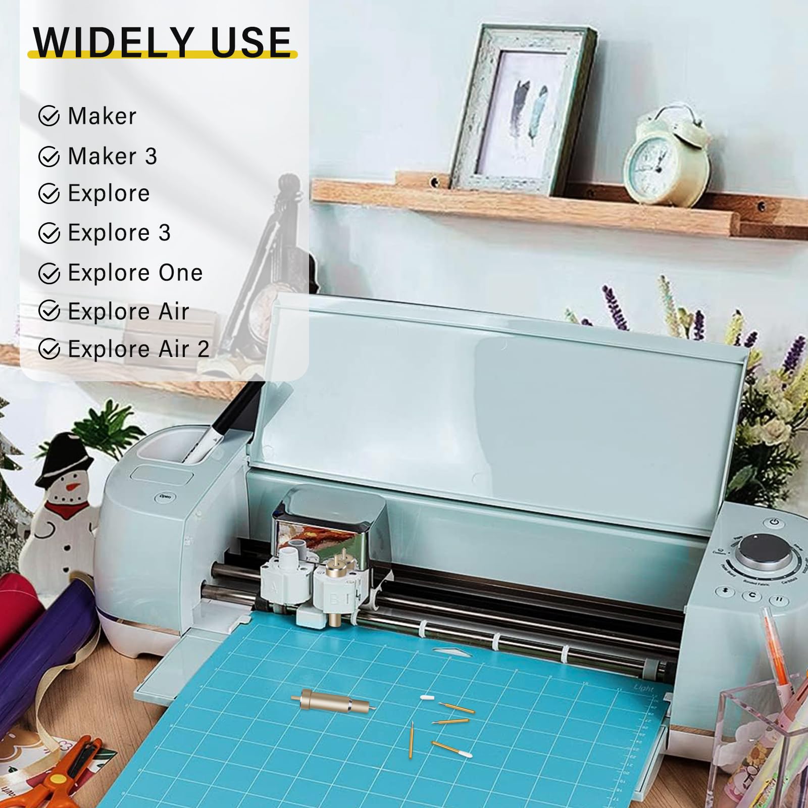 20 PCS Premium Fine Point Blades for Cricut Maker 3/Maker/Explore 3/Air 2/Air/One - 1.0mm Replacement Blades Compatible with Most Light Materials - Perfect for Vinyl, Cardstock, Paper Cutting and DIY Craft Projects