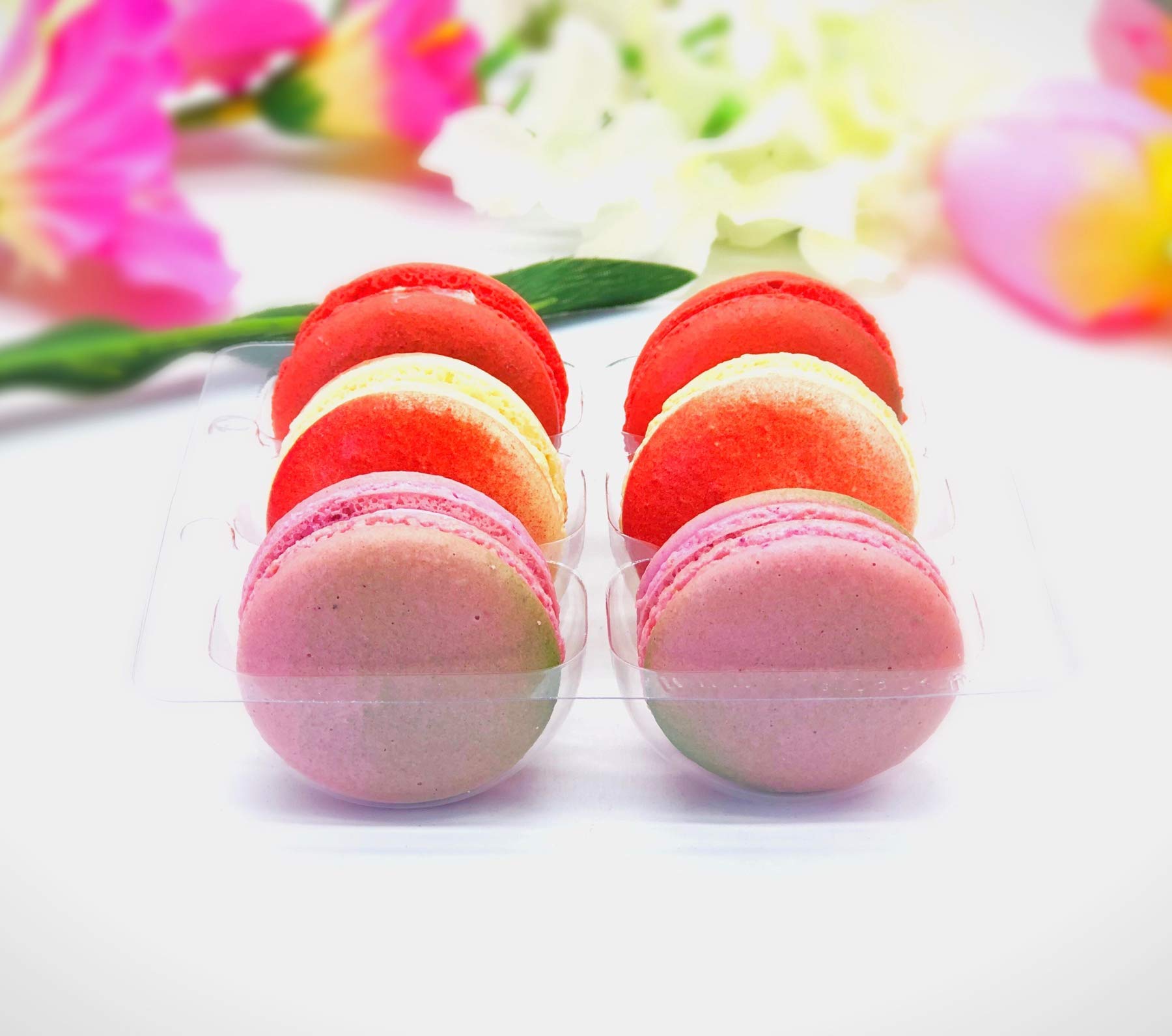 6 Pack Assorted Gluten Free Macarons - Apple Cinnamon, Guava 'n Cream, Lychee Buttercream | Perfect for Parties, Gifts & Dessert Lovers | French Bakery Style Treats