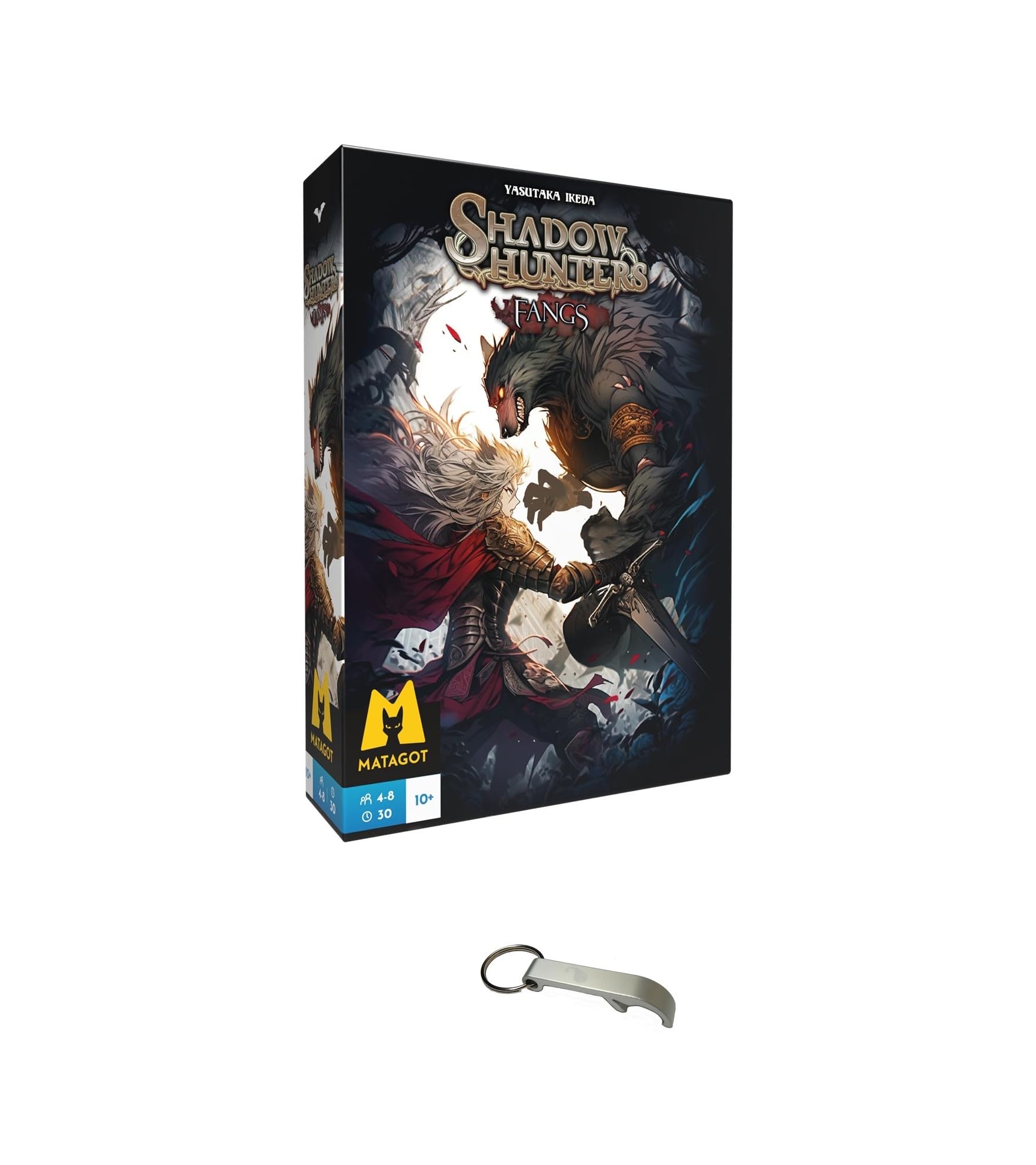 Shadow Hunters Fangs Edition Board Game - French Version + 1 Blumie Bottle Opener - Strategy Card Game for Game Nights & Parties
