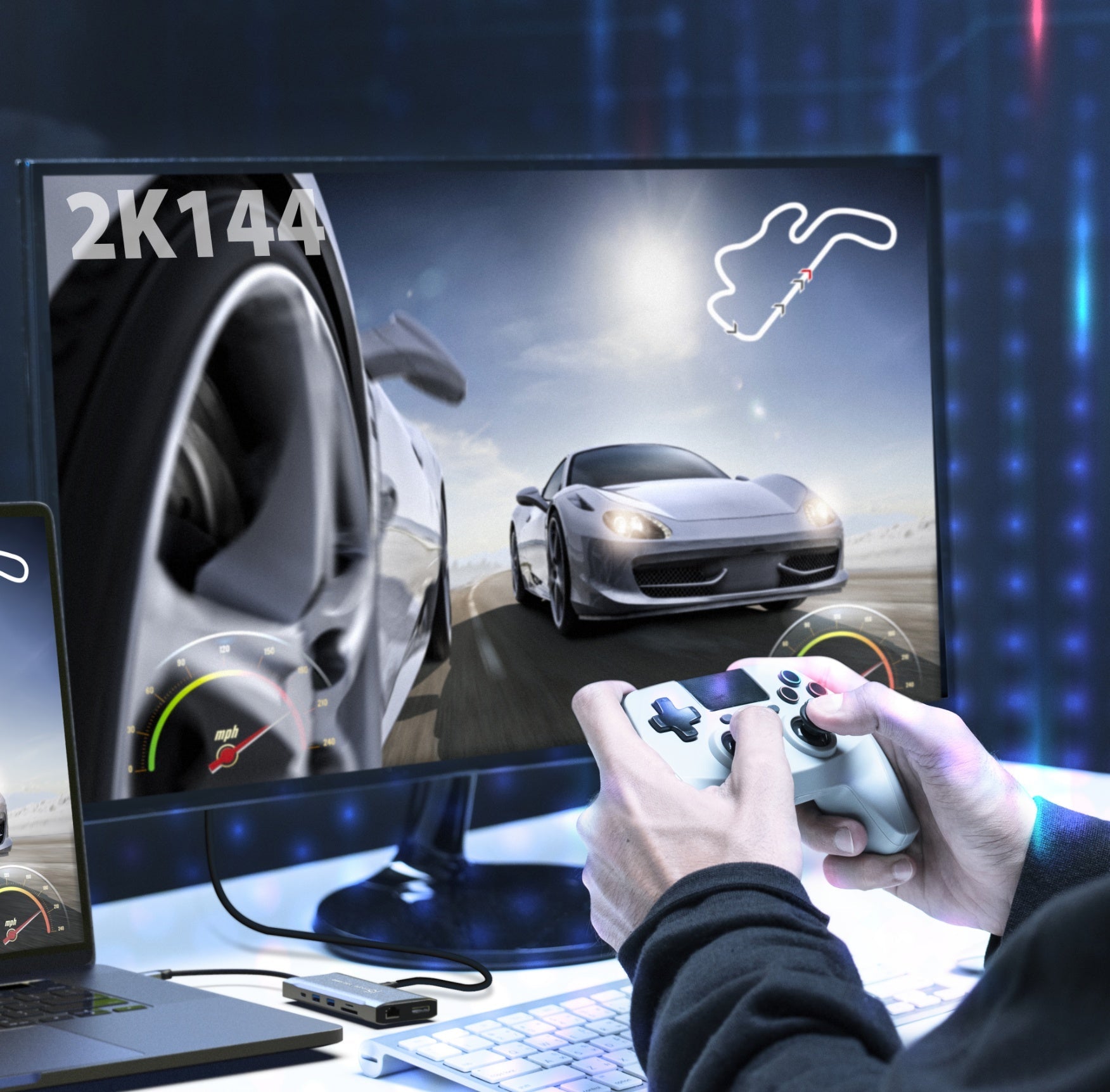 4K60 Elite USB C Triple Monitor 10Gbps Mini Docking Station - Perfect for Home Office, Gaming & Multi-Task Setup