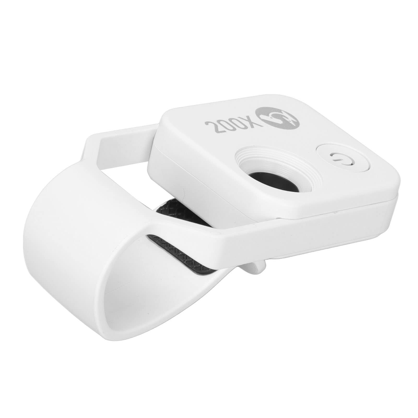 200X Zoom Pocket Phone Microscope with Adjustable LED Light & CPL Lens - Portable Mini Microscope for Plant Study, Coin Inspection & Science Education (White) - Perfect for Hobbyists, Students & Researchers