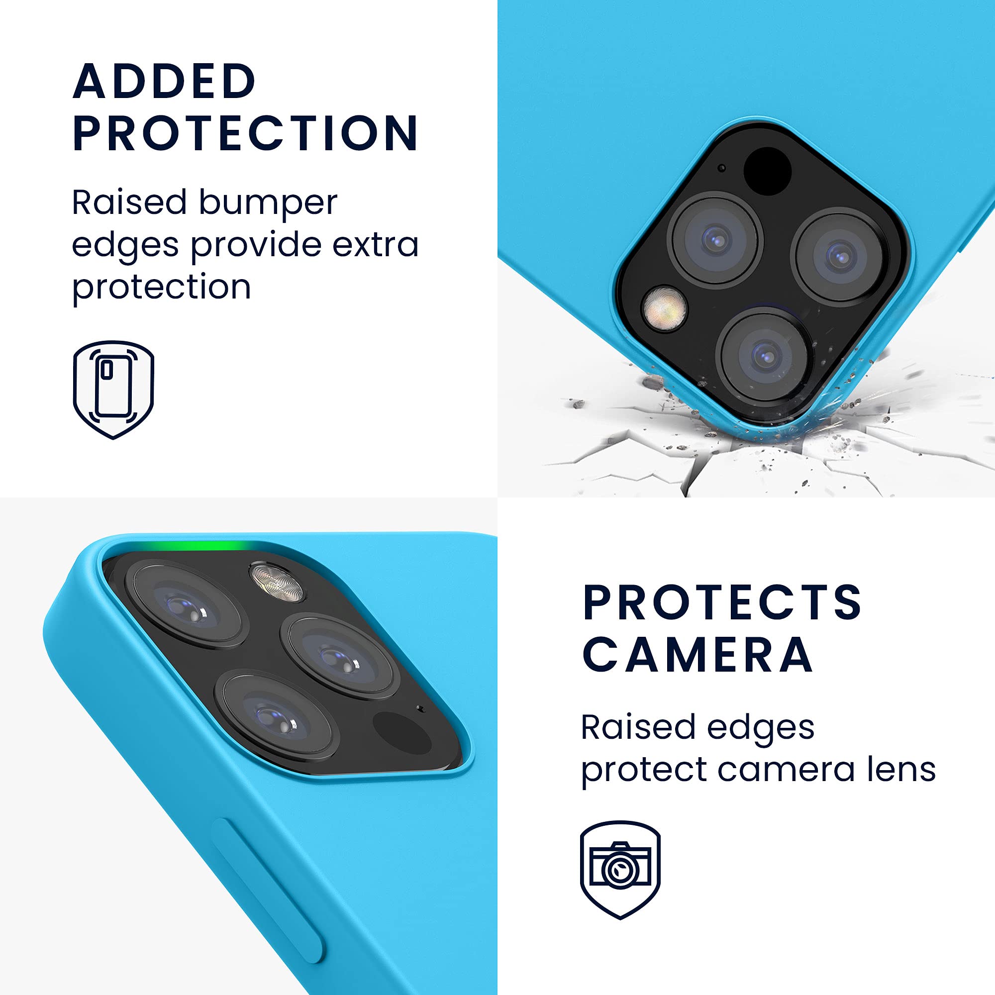 kwmobile Premium TPU Silicone Case for Apple iPhone 12 & iPhone 12 Pro - Shockproof Soft Finish Protective Cover in Cool Glacier Blue | Perfect for Everyday Use, Work & Outdoor Activities