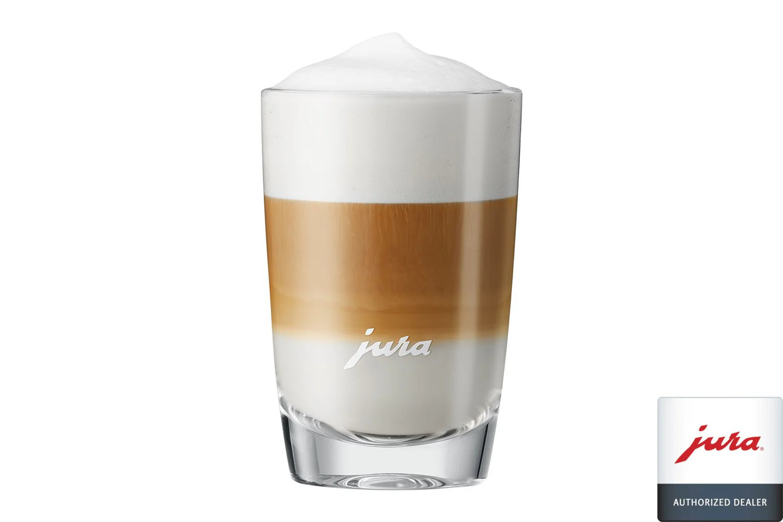 Premium JURA Latte Macchiato Glass Set with Logo - 2-Piece Gift Box for Coffee Lovers | Perfect for Home Baristas & Coffee Shops | Elegant Espresso & Cappuccino Serving Glasses