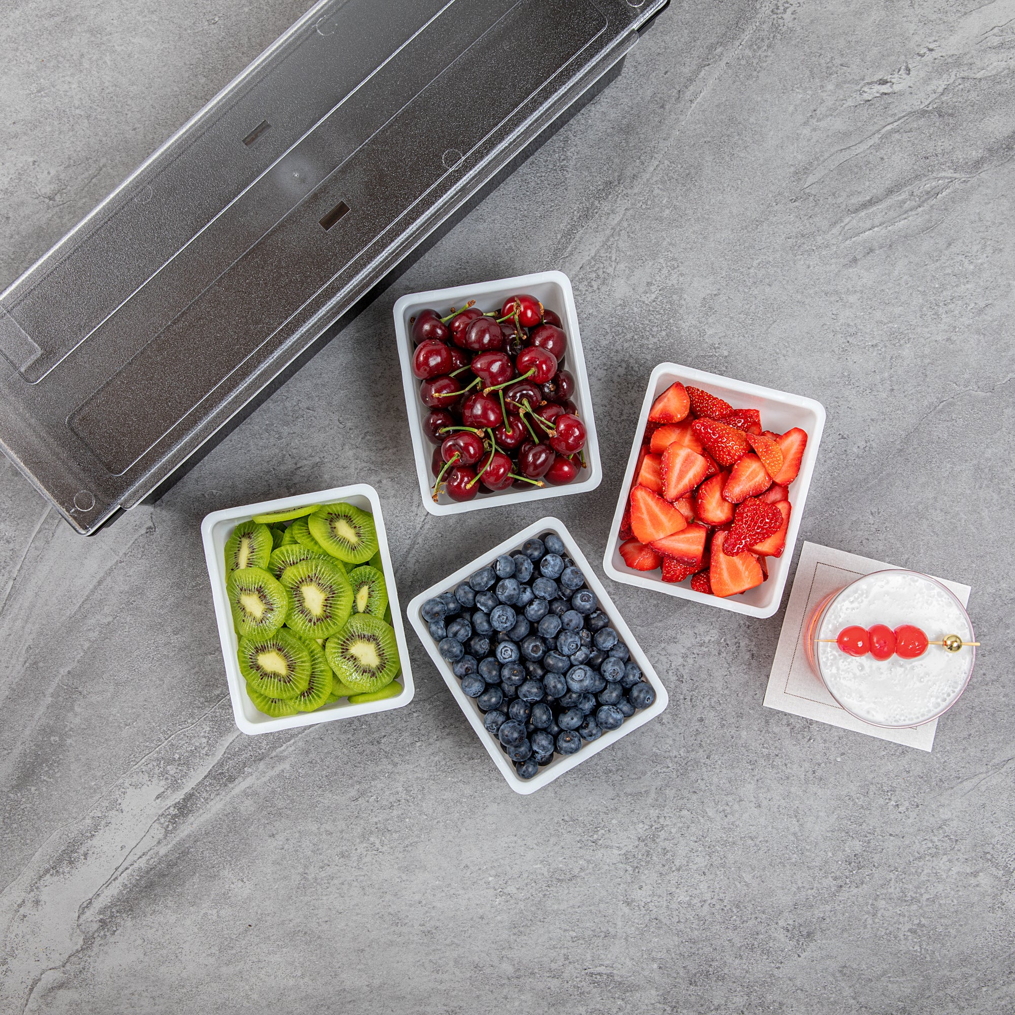 Bar Lux 1.5 Pint White Plastic Insert for 4-Compartment Condiment Caddy - Perfect for Restaurants, Catering & Home Kitchen Organization (1 Count Box)