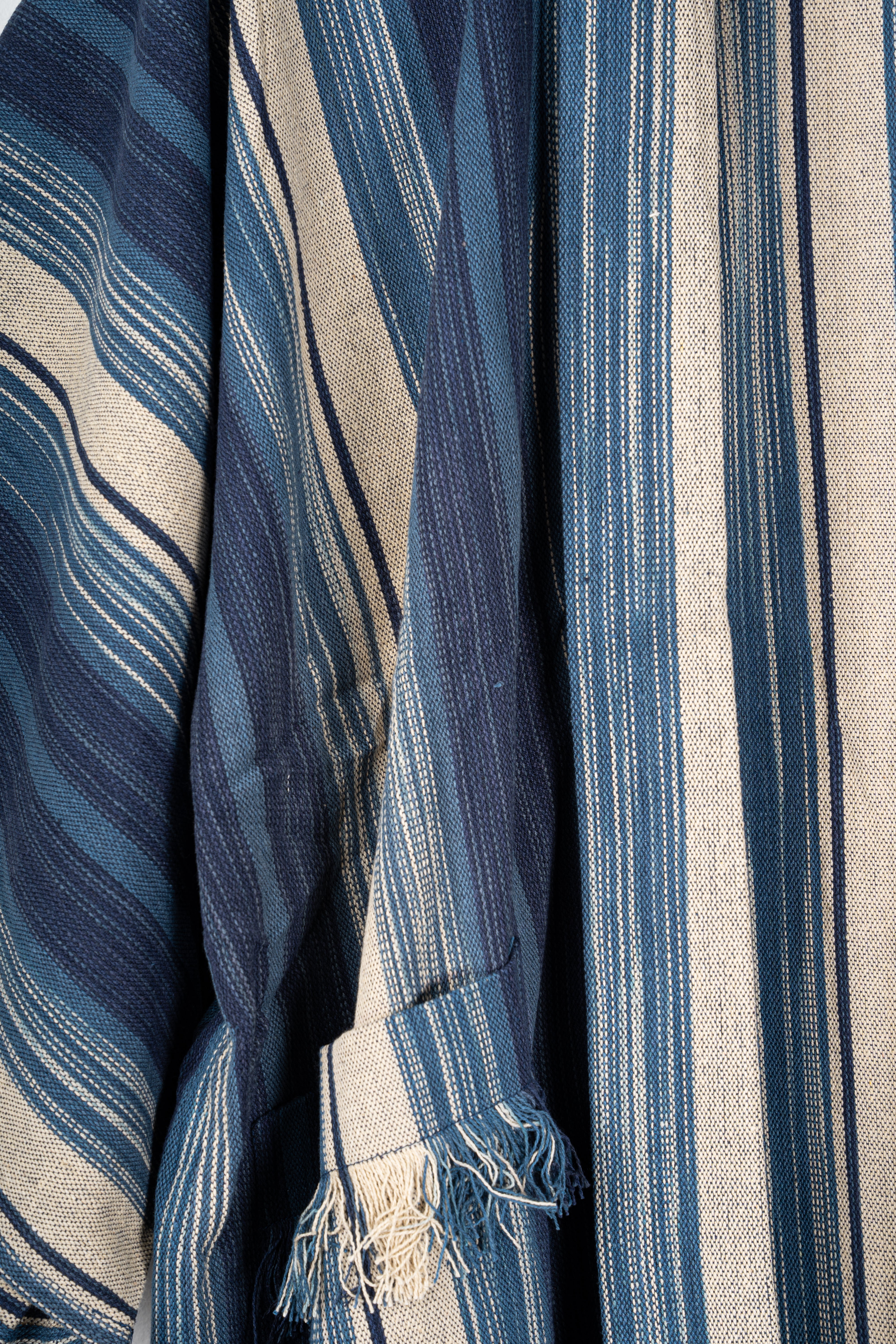 Stylish Striped Cotton Fringe Kimono Robe - Lightweight Summer Cover Up for Beach, Pool, or Lounge Wear