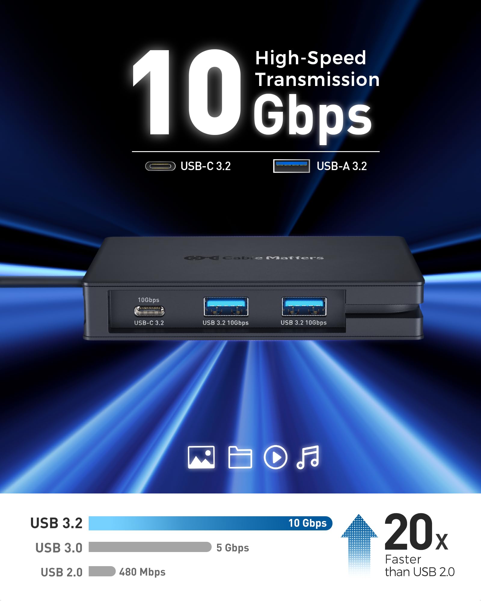 Cable Matters 8-in-1 USB4 Hub with Dual HDMI 4K@60Hz & Single HDMI 8K@30Hz | 40Gbps Thunderbolt 4 Dock | 100W PD Charging | Gigabit Ethernet | Compatible with MacBook Pro, XPS, Surface Pro, iPad Pro | Perfect for Home Office & Gaming Setup
