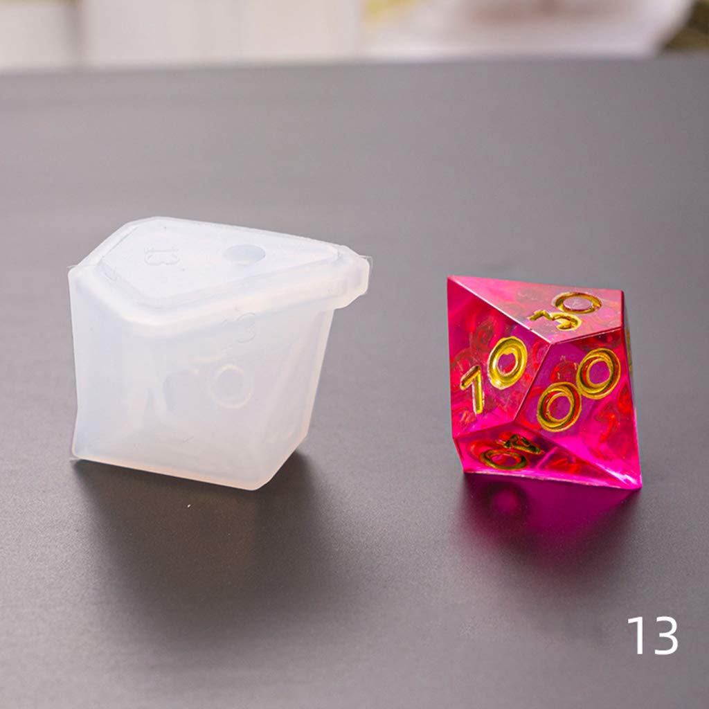 Premium Silicone Dice Molds for Resin Casting - 3D Fillet Shape Epoxy Resin Dice Molds Set with Multi-Spec Options - Perfect for DIY Tabletop Games, D&D, RPG and Board Game Accessories