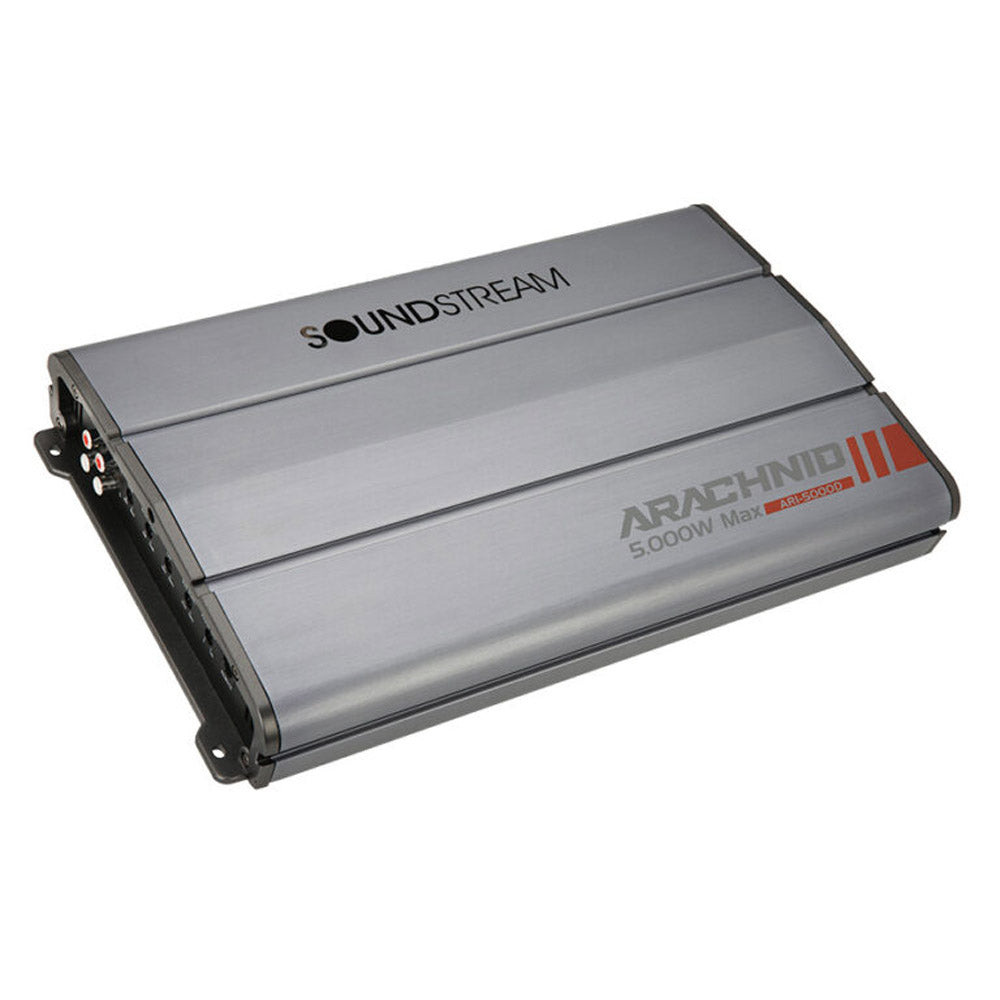 Soundstream AR1 5000D 5000W Monoblock Class D Arachnid Series Car Amplifier with Bass Remote - High Power Car Audio System for Deep Bass & Clear Sound, Perfect for Car Audio Upgrades & Competition Sound Systems