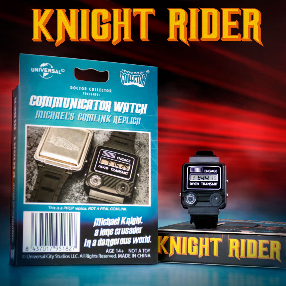 Dr. Collector Knight Rider Stainless Steel Communicator Watch Replica - 80s TV Show Inspired Smart Watch for Fans & Collectors - Perfect for Cosplay, Gift Giving & Retro Fashion