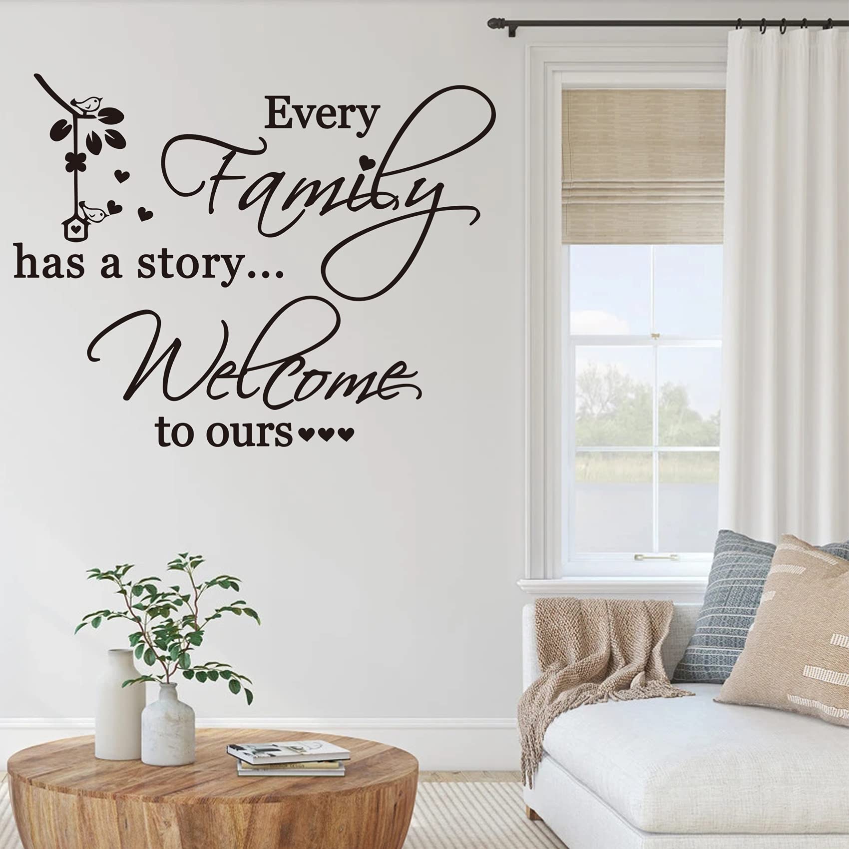 Family Wall Decor - 'Every Family Has a Story' Quote Vinyl Wall Decal Sticker | Removable Home Art Mural for Living Room, Bedroom & Nursery | Perfect for Housewarming Gifts & Cozy Home Makeovers