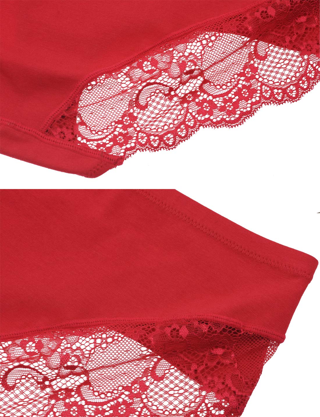 Women's Lace Back Underwear - Mid Rise Full Coverage Panties 4 Pack (Regular & Plus Size) - Comfortable & Breathable for Everyday Wear & Special Occasions