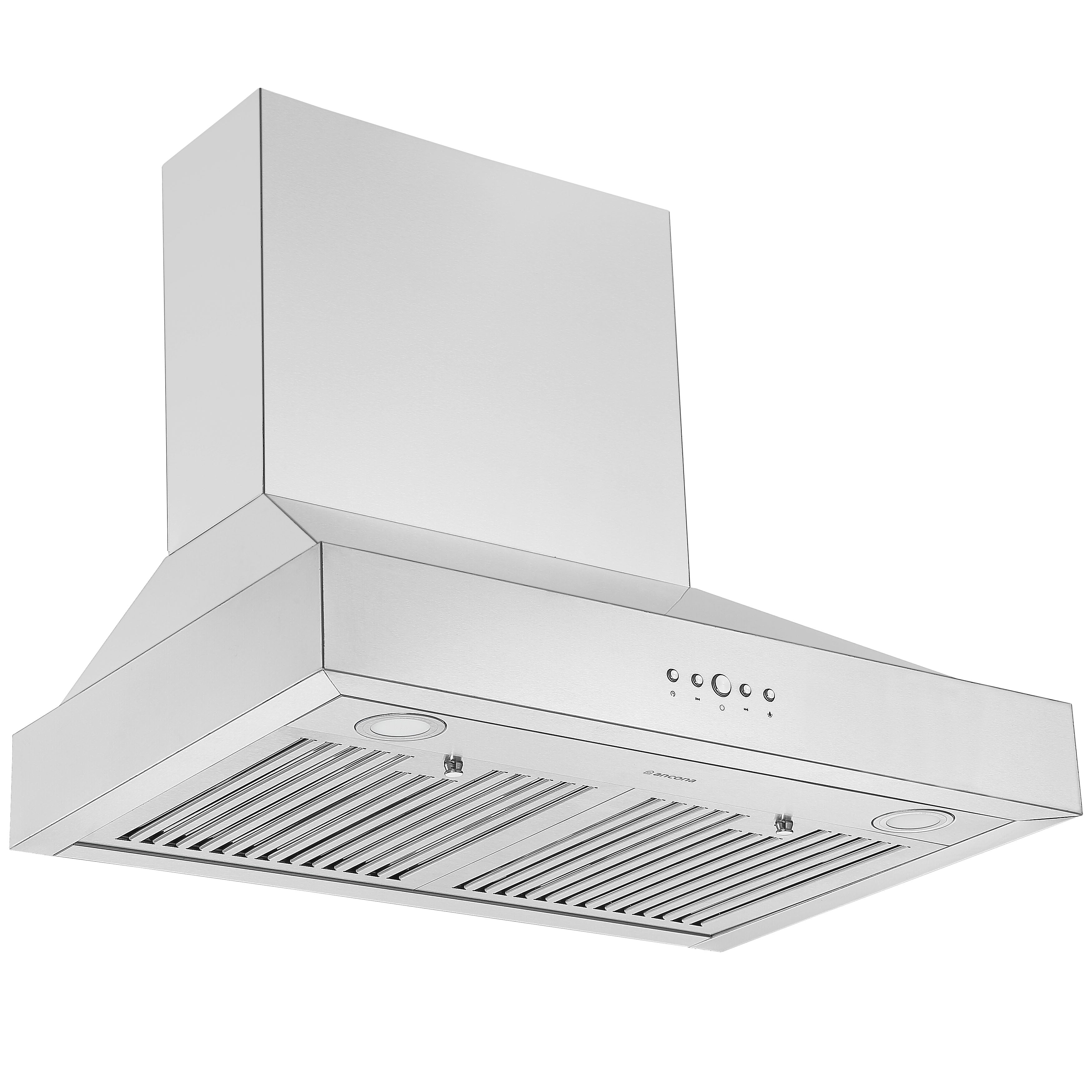 Ancona 2-Piece Kitchen Appliance Set: 30-Inch Dual Fuel Range with White Door & 600 CFM Wall-Mounted Range Hood – Perfect for Modern Home Cooking & Ventilation