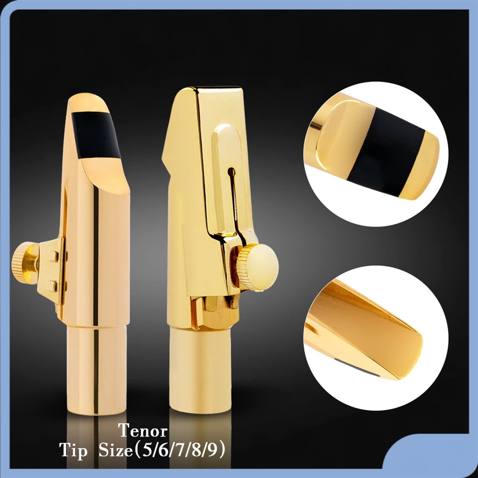 Professional Tenor Saxophone Metal Mouthpiece - Gold Plated Saxophone Accessories for Jazz, Blues & Live Performances - Perfect for Musicians & Students