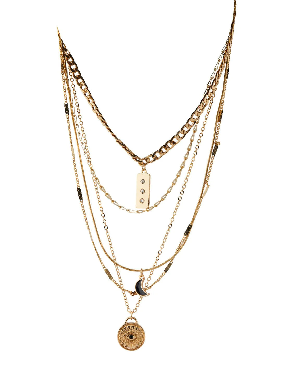 Nilla Combi Layer Necklace - 14K Gold Plated Layered Chain Necklace for Women, Elegant Dainty Jewelry Gift for Her, Perfect for Date Night & Special Occasions