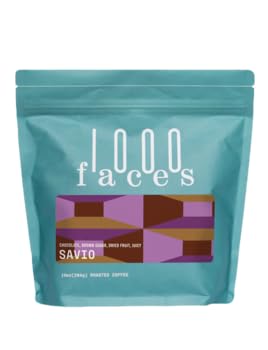 Premium 1000Faces Savio Medium Roast Whole Bean Coffee - 5lb Bag for Home Brewing, Office & Gift Giving | Arabica Beans, Rich Flavor, Freshly Roasted