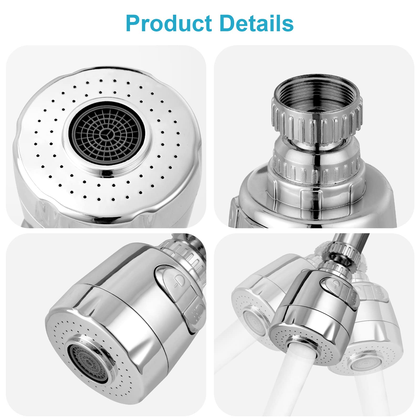 Ainiv 360° Swivel Sink Faucet with 2-Piece Aerator - Dual Water Flow Modes for Kitchen & Bathroom | Extendable Tap Connection for Washing Dishes, Handwashing & More