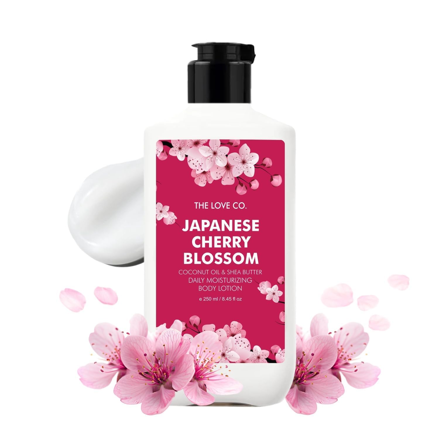 Japanese Cherry Blossom Body Lotion with Jojoba Oil & Shea Butter - Deep Hydrating, Lightweight & Fast Absorbing Moisturizer for Soft, Glowing Skin - Unisex 250ml - Perfect for Daily Use, After Shower & Skincare Routine