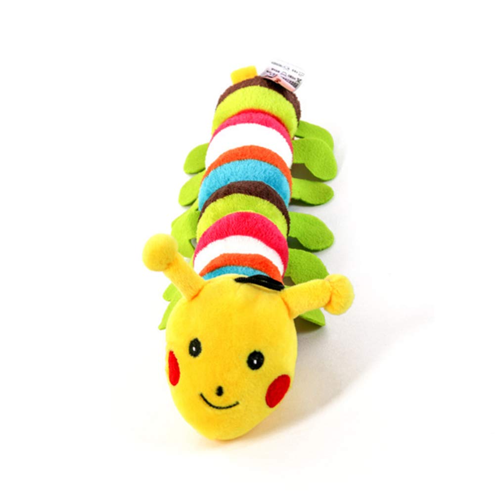 POPETPOP Puppy Teething Toy - Plush Chew Toy for Puppies & Cats - Squeaky Caterpillar for Playtime