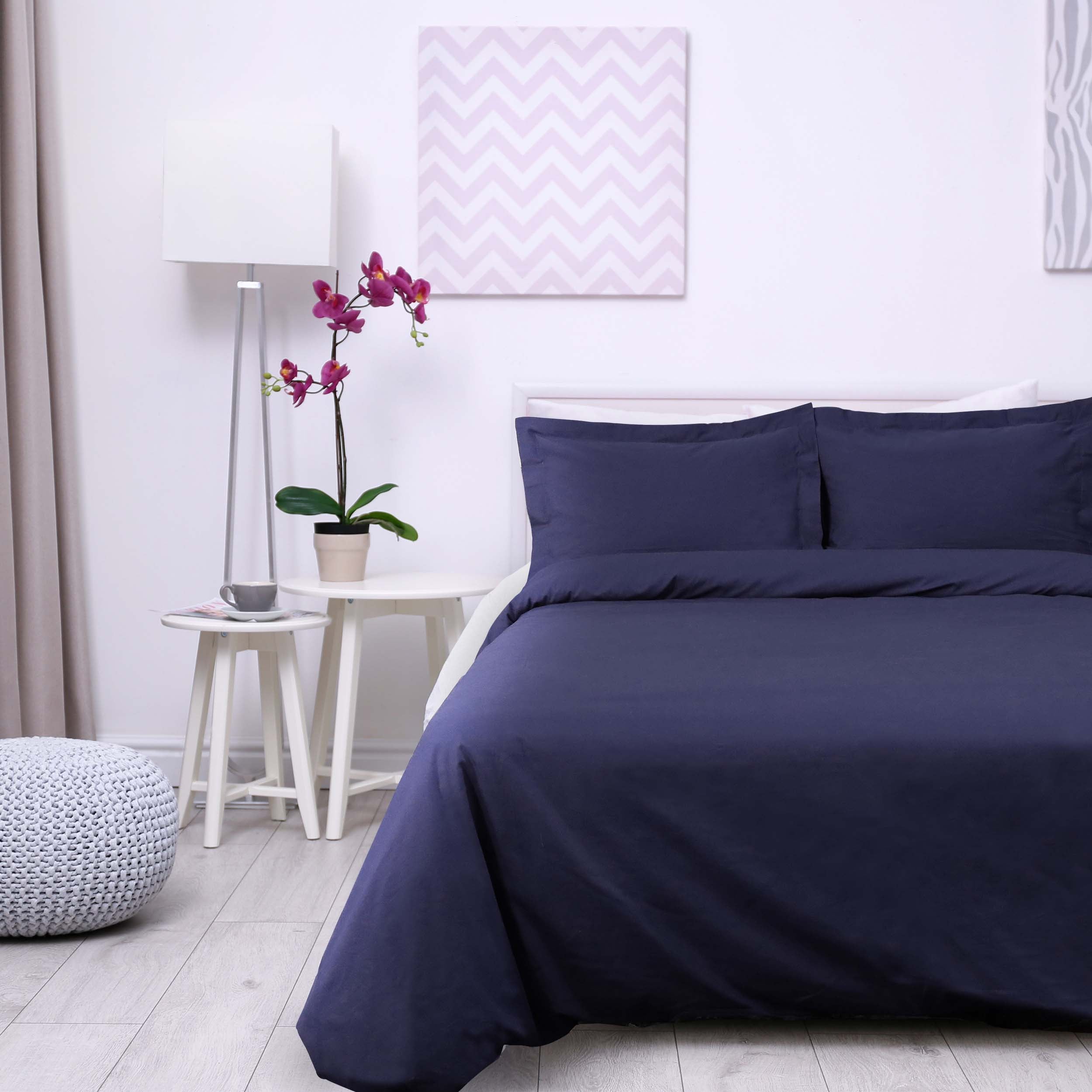 300 Thread Count Cotton Percale Solid Duvet Cover Set - Queen Size, Breathable & Soft Bedding Set for All Seasons - Perfect for Master Bedroom, Guest Room & Hotel Use